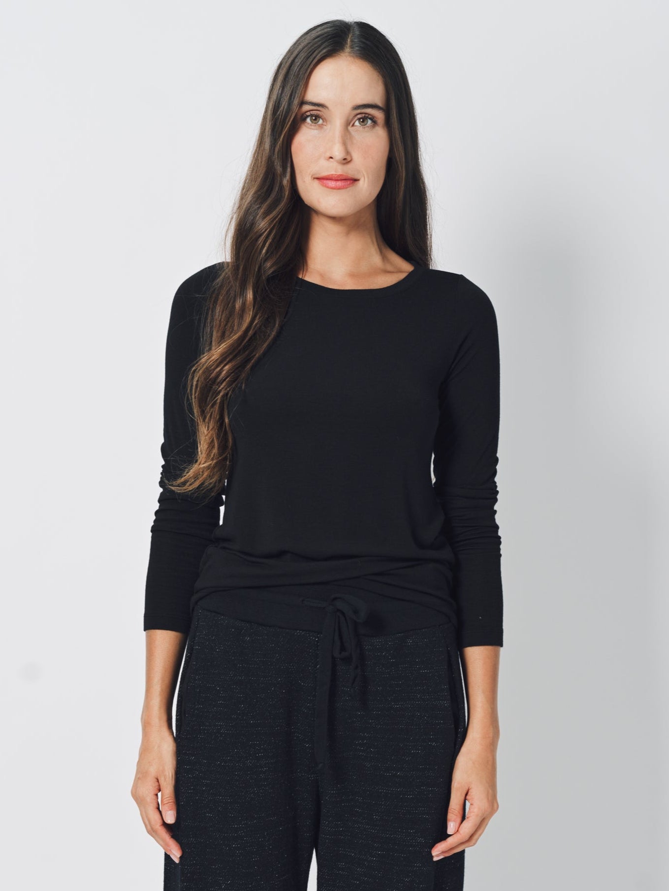 Transit Stretch Modal Jersey Boat-Neck T-Shirt 2 / Black