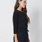 Transit Stretch Modal Jersey Boat-Neck T-Shirt 2 / Black