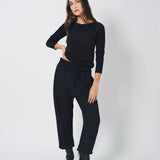 Transit Stretch Modal Jersey Boat-Neck T-Shirt 2 / Black