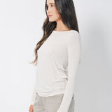Transit Stretch Modal Jersey Boat-Neck T-Shirt 2 / Chalk