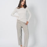 Transit Stretch Modal Jersey Boat-Neck T-Shirt 2 / Chalk