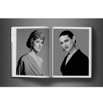 Open view of taschen david bailey eighties book on charcoal background