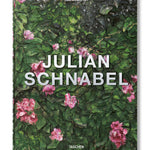 Front view of taschen julian schnable book on white background.