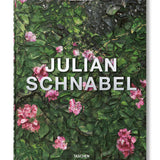 Front view of taschen julian schnable book on white background.