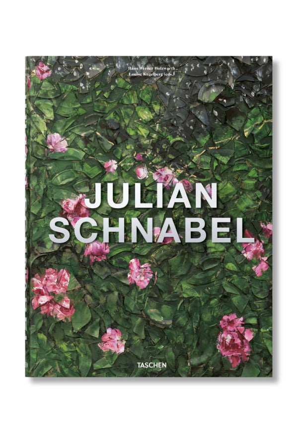 Front view of taschen julian schnable book on white background.