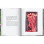Open book view of taschen julian schnable book on white background.