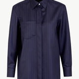 Giuliva Alba Shirt in Wool Pinstripe