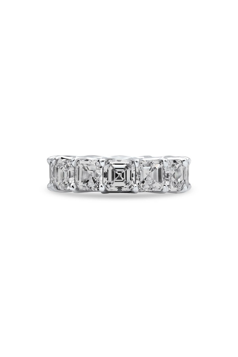 18K White Gold "Demi" Assher Cut Eternity Band