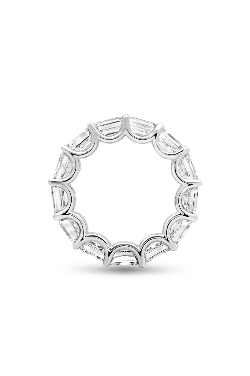 18K White Gold "Demi" Assher Cut Eternity Band