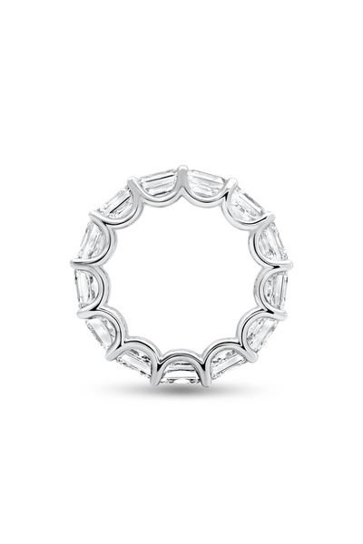 18K White Gold "Demi" Assher Cut Eternity Band