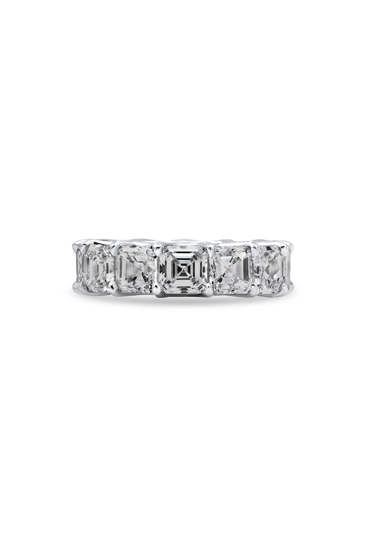 18K White Gold "Demi" Assher Cut Eternity Band