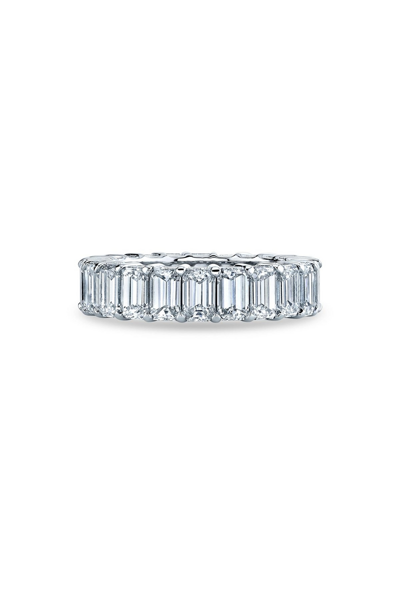 18K White Gold "Monty" Emerald Cut Eternity Band