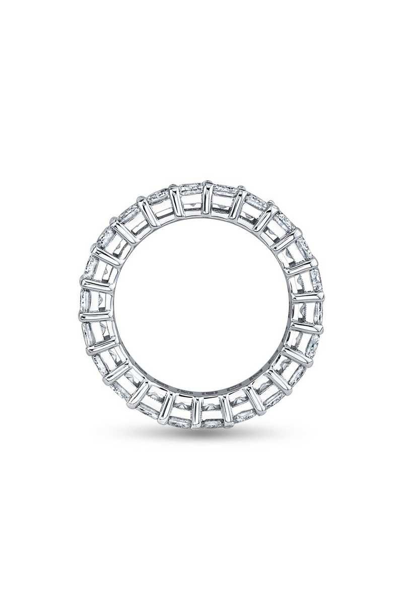 18K White Gold "Monty" Emerald Cut Eternity Band