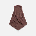 Front view of bordeaux marl triangle body scarf on white background, with no model shown.