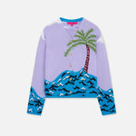 Front view of multi palm beach cardigan on flat surface, against a white background, with no model shown.