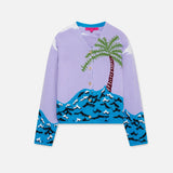 Front view of multi palm beach cardigan on flat surface, against a white background, with no model shown.
