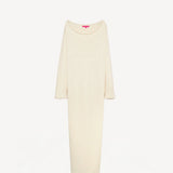 Front view of natural nora lite oversized dress on white background, with no model shown.
