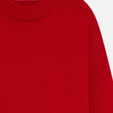 Alternate front closeup view of cherry pali crew on white background, with no model shown.