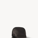 Back view of dark brown agnes pouch on white background, with no model shown.