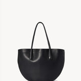 Front view of black alger tote on white background, with no model shown.