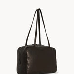 Front slanted view of dark brown astra bowling bag on white background, with no model shown.