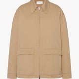 Front view of sand aurelius jacket on white background, with no model shown.