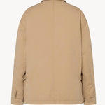 Back view of sand aurelius jacket on white background, with no model shown.