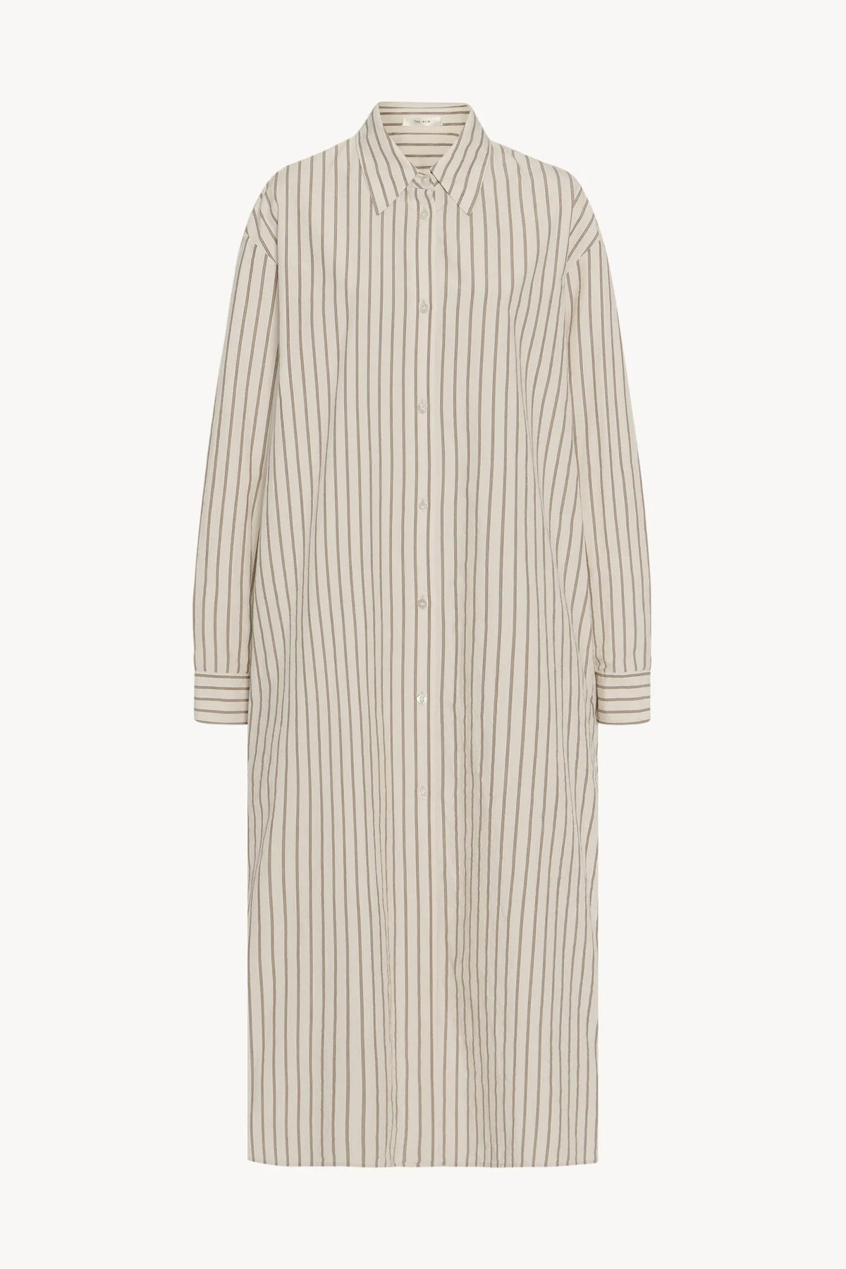 Front view of the midi dress with white background.