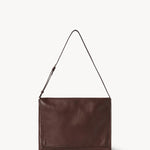 Front view of brown melange Nan shoulder bag on white background, with no model shown.