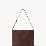 Front view of brown melange Nan shoulder bag on white background, with no model shown.