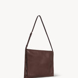 Front slanted view of brown melange nan shoulder bag on white background, with no model shown.