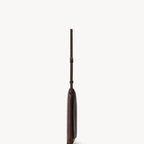 Side view of brown melange nan shoulder bag on white background, with no model shown.