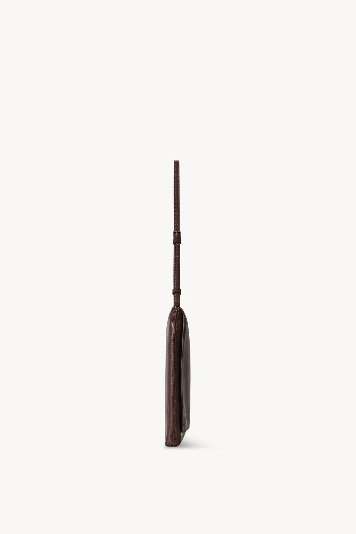 Side view of brown melange nan shoulder bag on white background, with no model shown.