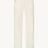 Front view of white burty jean on white background, with no model shown.