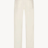 Back view of white burty jean on white background, with no model shown.