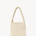 Front view of ivory didion shoulder bag on white background with no model shown.