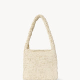 Front view of ivory didion shoulder bag on white background with no model shown.