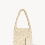 Front view of ivory didion shoulder bag on white background, with no model shown.