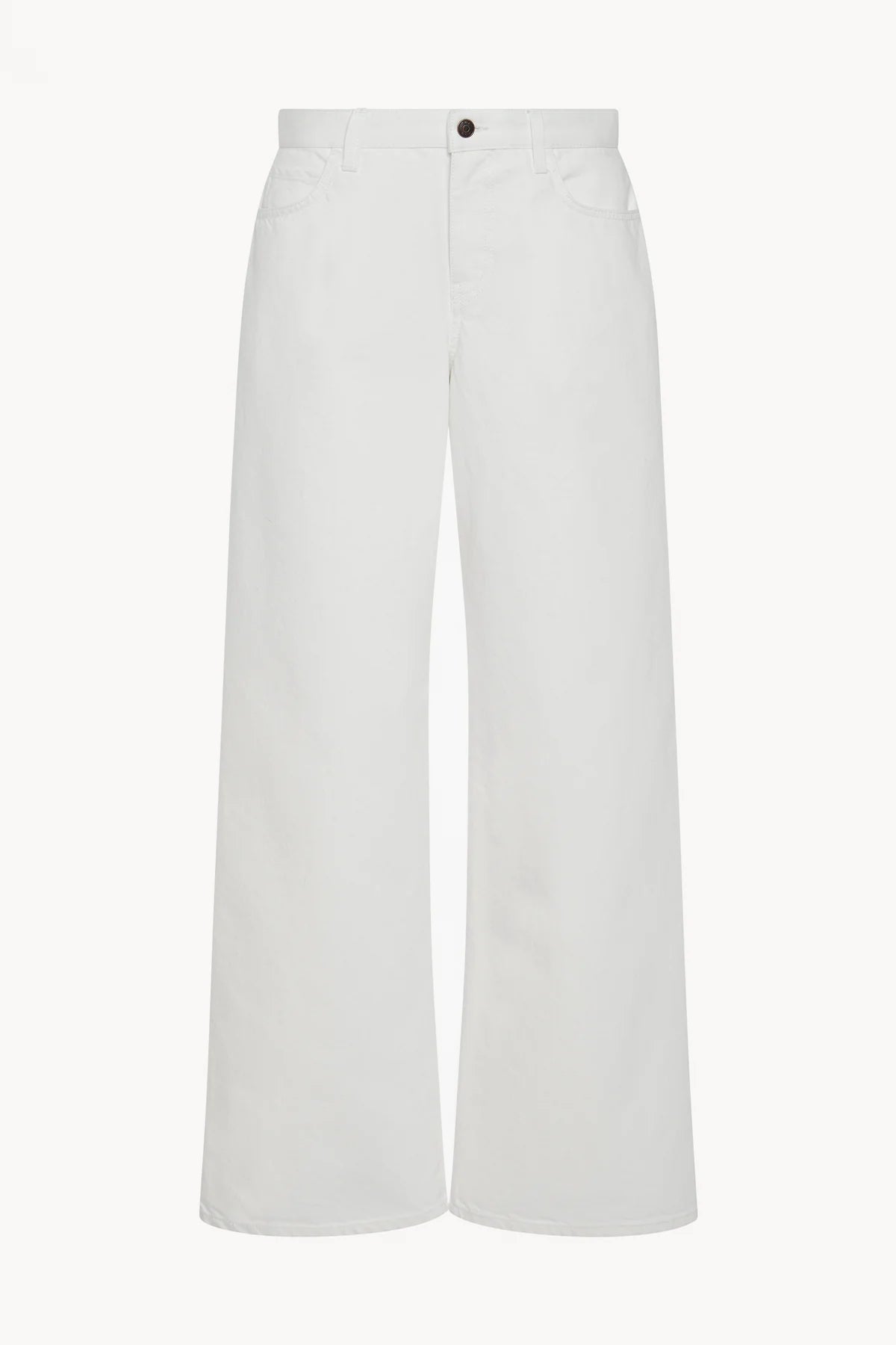 Front view of white eglitta jean on white background, with no model shown.