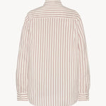 Back view of ivory/cinnamon gavina shirt on white background, with no model shown.