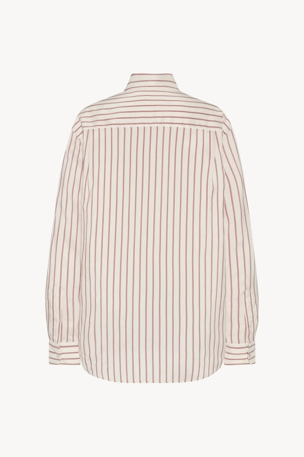 Back view of ivory/cinnamon gavina shirt on white background, with no model shown.