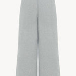 Back view of grey melange kismo pants on white background, with no model shown.