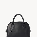 Front view of black India 12 bag on white background, with no model shown.