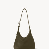 Front view of military olive isa shoulder bag on white background, with no model shown.