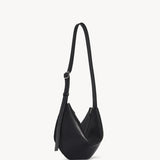 Front slanted view of black jouvette bag on white background, with no model shown.