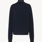 Front view of dark navy kensington top on white background, with no model shown.