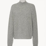 Front view of medium heather grey kensington top on white background, with no model shown.