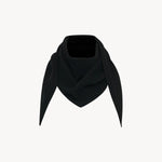 Front view of black Leomine Scarf on white background, with no model shown.