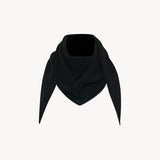 Front view of black Leomine Scarf on white background, with no model shown.