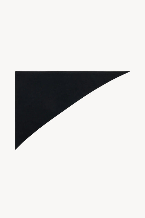 Folded view of black Leomine Scarf on white background, with no model shown.